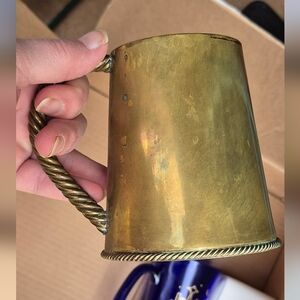 Hand Forged Brass Mug with Twisted Handle